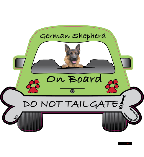 German Shepherd On Board Car Magnet