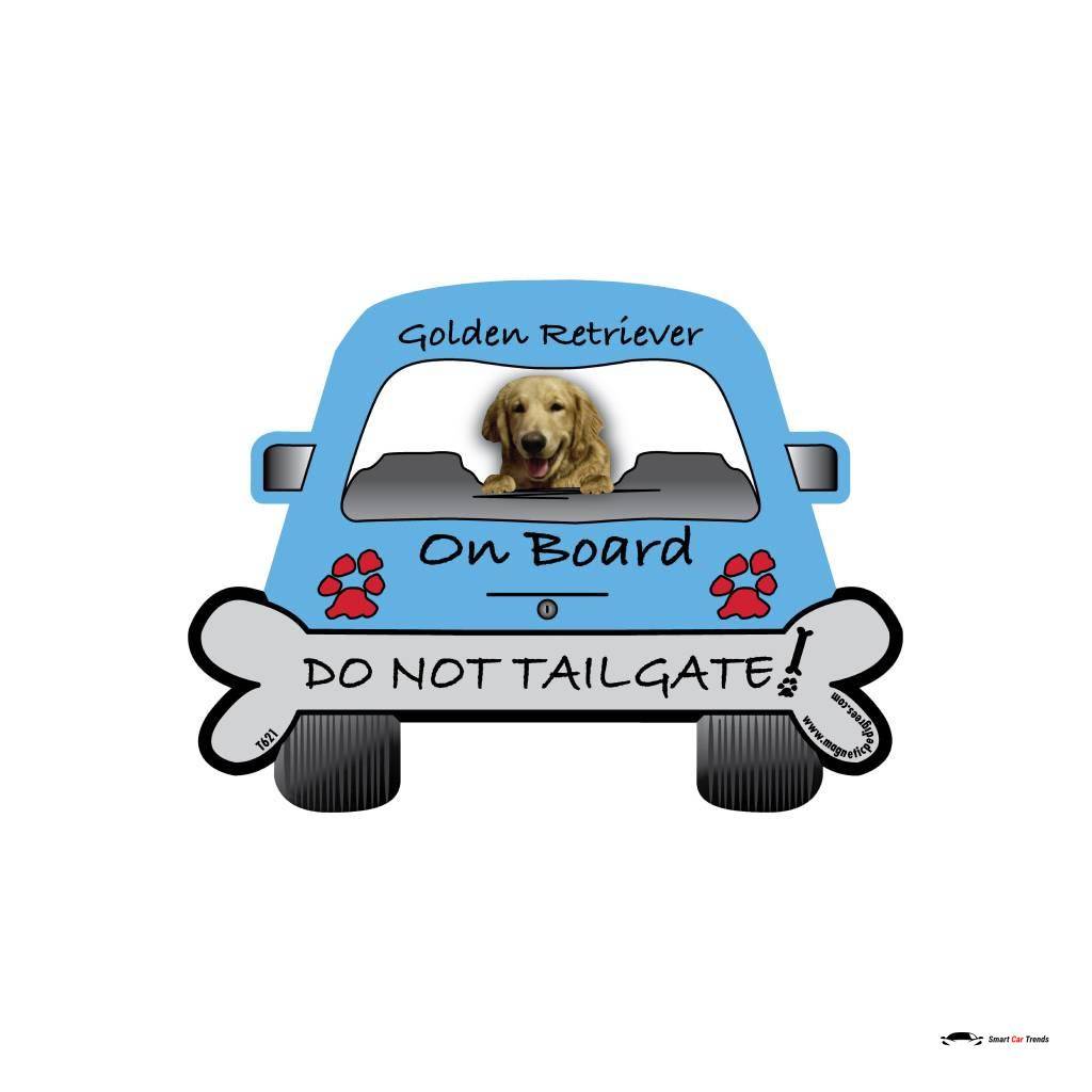 Golden Retriever On Board Car Magnet