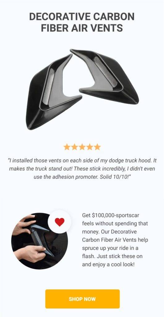 Decorative Carbon Fiber Air Vents Car Accessories 